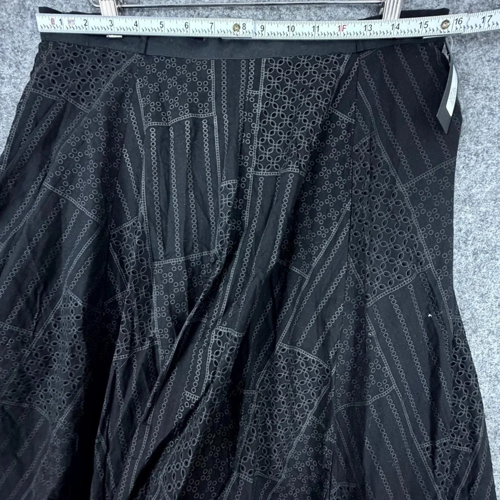 Cirana Skirt Womens Large Black Boho Goth Witchy Asymmetrical Hem Patchwork